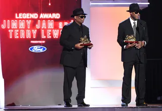Jimmy Jam and Terry Lewis accept their joint Legend Award. - (Photo by Paras Griffin/Getty Images for BET)&nbsp;