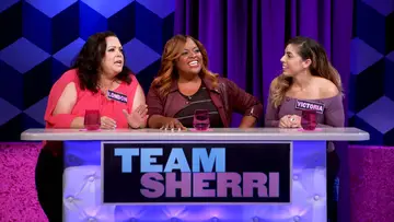 Sherri Shepherd and her team on episode 109 of BET's New game show Face Value.