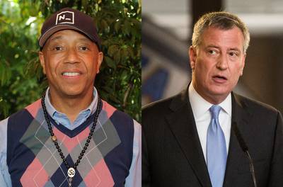 Russell Simmons Calls Out NYC Mayor&nbsp; - In a recent interview with Hot 97’s Ebro in Morning, Russell Simmons criticized New York City Mayor Bill de Blasio for not confronting the city’s police commissioner, William Bratton, and New York’s governor, Andrew Cuomo. Simmons called out Gov. Cuomo for not appointing special prosecutors to review police brutality cases. Regarding the Eric Garner case, he also criticized Mayor Bill de Blasio for “getting pushed around” and “not doing his job.” (Photos from Left: Joshua Blanchard/Getty Images for Dr. Mona Vand, Andrew Burton/Getty Images)