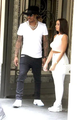 Trippin' - Rapper Future leaves his hotel in Milan while traveling with an unknown female companion.(Photo: Kika Press, PacificCoastNews)