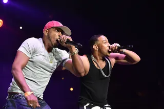 The Livest Ones - Mystikal and Ludacris get the crowd on its feet performing on stage at the Hot 107.9 Birthday Bash Block Show at Phillips Arena in Atlanta.(Photo: Paras Griffin/Getty Images)
