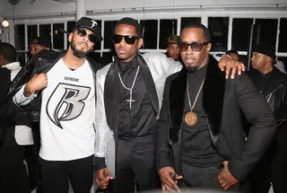 The Platinum Party - Fabolous takes a flick with Swizz Beatz and Sean &quot;Diddy&quot; Combs during his '90s Platinum Birthday Party in New York City.(Photo: Jerritt Clark/Getty Images)