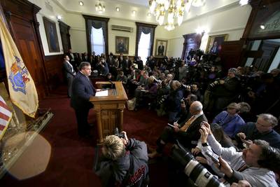 Embarrassed and Humiliated - &quot;I come out here today to apologize to the people of New Jersey. I apologize to the people of Fort Lee and I apologize to the members of the state Legislature. I am embarrassed and humiliated by the conduct of some of the people on my team,&quot; Christie said at the press conference to address the issue.(Photo: Mel Evans/AP Photo)