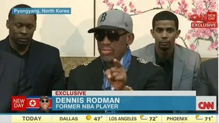 Dennis Rodman’s response to an interviewer about his recent controversial visit to North Korea:&nbsp; - “I don’t give a rat’s a** what the hell you think!”  (Photo: Courtesy of CNN)