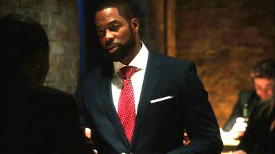 Business Man - Well surprise, surprise! Actor Darrin Henson made a cameo in a tailored blue suit and power red dotted tie when he chatted with Patrick (played by Richard Brooks) about a new business venture. Sharp! (Photo: BET)