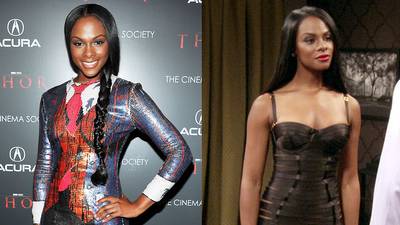 Tika Sumpter as Candace Young on The Haves and the Have Nots   - Candace and Tika have a lot in common: an affection for bodycon dresses, laid strands, a beat face, attitude and a commitment to succeed. Werq.  (Photos from left: Theo Wargo/Getty Images, OWN)&nbsp;