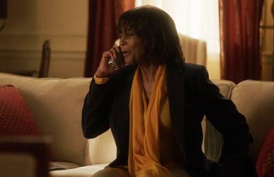 Shining Bright - While Mary Jane?s mom, Helen (played by Margaret Avery) may be a bit ill on the show, her fashion sense is lively and vibrant. Here she rocks a curry colored scarf and dress planted underneath a cinched blazer.&nbsp;(Photo: BET)