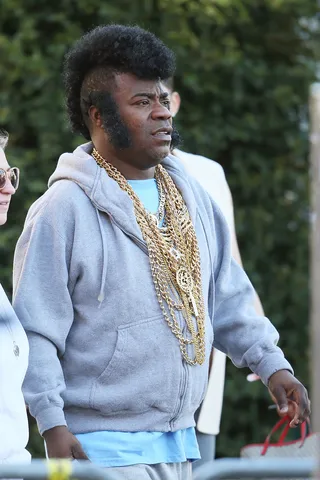 Getting in Disguise - Tracy Morgan was spotted dressed as Clubber Lang from the movie Rocky III outside Jimmy Kimmel Live!.(Photo: Michael Wright/WENN.com)
