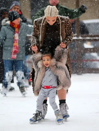 North West Is Cutie Overload - Kim Kardashian took her daughter North to her first ice skating experience in New York. It's safe to say she was loving it.(Photo: Splash News/Splash News/Corbis)