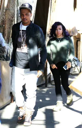 Day Date With Bae - T.I. and Tiny Harris have lunch at Il Pastaio in Beverly Hills amid rumors that she is pregnant with another baby!(Photo: LA Photo Lab)