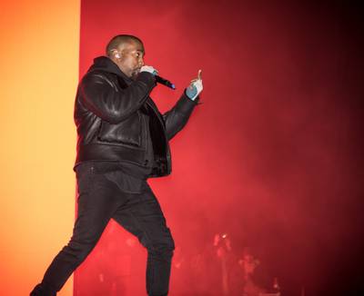 Kanye West - Speaking of which. Ye's performances are always crazy theatrical.   (Photo: Dave Kotinsky/Getty Images)