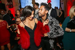 All Love - Miguel&nbsp;and girlfriend&nbsp;Nanzanin Mandi&nbsp;were enjoying goblets of Moët &amp; Chandon Nectar Imperial Rosé while on the dance floor at the Roosevelt Hotel in LA.(Photo: Moët &amp; Chandon Nectar Imperial Rosé via PMG Media Group)
