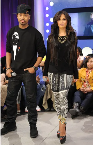 Two of A Kind - Terrence J and Rocsi Diaz at 106 &amp; Park, March 9, 2012. (Photo: John Ricard / BET)