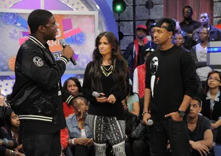 Big K.R.I.T - Big K.R.I.T with Terrence J and Rocsi Diaz at 106 &amp; Park, March 9, 2012.&nbsp; (Photo: John Ricard / BET)