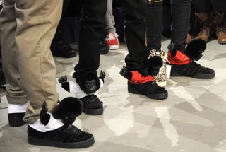 The Shoe Swag - The Rej3ctz talk with Rocsi Diaz and Terrence J at 106 &amp; Park, March 7, 2012.&nbsp; (Photo: John Ricard /BET)