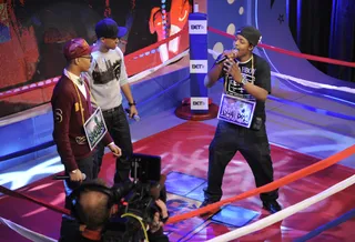 Ready for Primetime - Freestyle Friday contestants Spades vs Syahboy at 106 &amp; Park, March 9, 2012. (Photo: John Ricard / BET)
