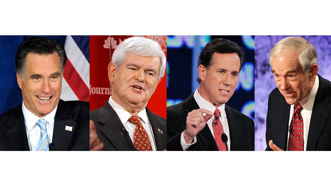 Republican Presidential Field - April 3 was a night to remember for Mitt Romney, the GOP’s presumptive nominee. After winning all three of the primary contests that took place, he’s that much closer to a one-on-one battle with President Obama. But rivals Rick Santorum and Newt Gingrich won’t make it easy. And though Rep. Ron Paul is bringing up the rear in delegate counts, he vows to stay in the race. According to the Associated Press, Romney has secured 656 of the 1,144 delegates needed to win the nomination, followed by Santorum (278), Gingrich (135) and Paul (51).—Joyce Jones(Photos from left: Ethan Miller/Getty Images, REUTERS/Brian Snyder, Joe Raedle/Getty Images,Justin Sullivan/Getty Images)