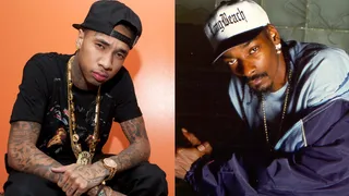 Tyga &amp; Snoop Dogg - If Snoop Dogg had a musical godson, he would be Tyga. Both rappers have that Cali swag that's hard to duplicate, sick lyrical flow and success a billion times over!(Photos: John Ricard/BET; Al Pereira/Michael Ochs Archives/Getty Images)