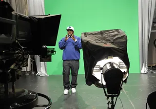 On Camera - Funk Master Flex tapes a segment at 106 &amp; Park, March 9, 2012. (Photo: John Ricard / BET)