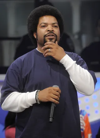 Let's See Here - Ice Cube watches as a clip from 21 Jump Street plays at 106 &amp; Park, March 05, 2012. (Photo: John Ricard / BET)