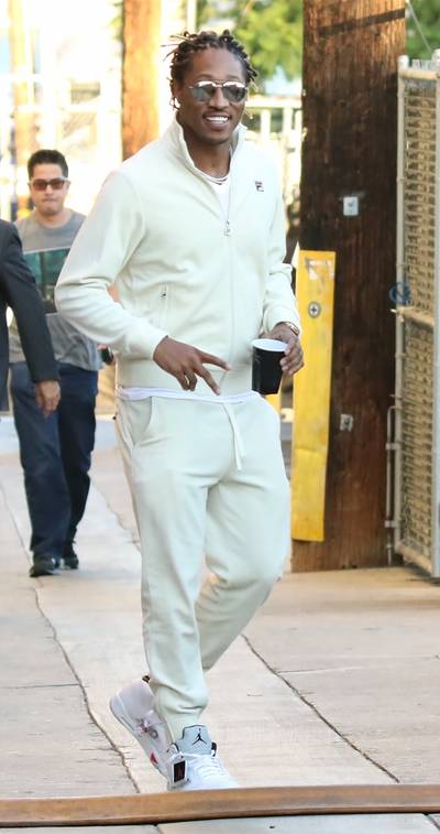 Holy in All White - Future hit up the Jimmy Kimmel Live! studio in this crisp all-white get-up.(Photo: Cathy Gibson, PacificCoastNews)