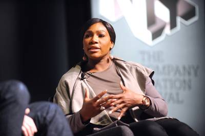 Holding Court - Serena Williams speaks to a crowd of entrepreneurs during the Fast Company Innovation Festival presentation of &quot;Inside Nike's Playbook With Nike CEO Mark Parker and Tennis Icon Serena Williams&quot; in New York City.  (Photo: Brad Barket/Getty Images for Fast Company)