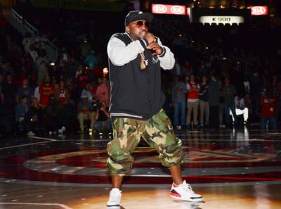 ATLien - Big Boi of OutKast performs with his new group Big Grams during halftime at an Atlanta Hawks game.(Photo: Briana B. Crudup / Splash News)
