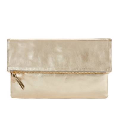 Intermix Clare V. Maison Fold Over Metallic Leather Clutch ($215)&nbsp; - Upgrade her mama?s night out game with this sexy leather clutch.&nbsp;(Photo: Intermix)