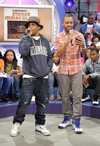 Terrence J Jet $ets - Curren$y with Terrence J at 106 &amp; Park, June 4, 2012. (Photo: John Ricard / BET)