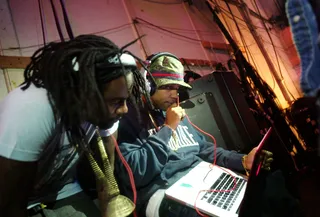 What's That - Curren$y and Wale backstage at 106 &amp; Park, June 4, 2012. (Photo: John Ricard / BET)