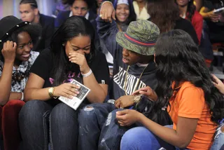 Much Needed Curren$y - Curren$y greets an overwhelmed fan at 106 &amp; Park, June 4, 2012. (Photo: John Ricard / BET)