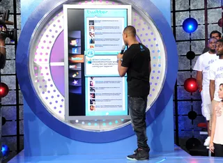 Peep The Screen - Terrence J on Twitter Wall at 106 &amp; Park, June 1, 2012 (Photo: Dane Delaney / BET)