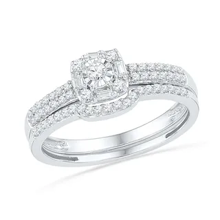 1/3 CT. T.W. Diamond Square Frame Bridal Set in 10K White Gold - Don’t go broke when preparing for your proposal because there’s still an entire wedding to plan if she says yes. Zales has you covered with this gorgeous diamond ring for $329.99. (Photo: ZALES)