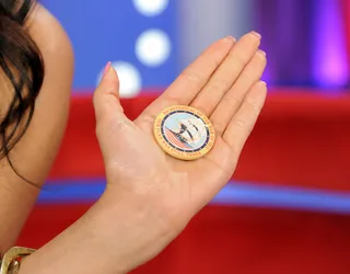 Nice - A US Marine presents Rocsi Diaz with a token of their appreciation at 106 &amp; Park, May 29, 2012. (Photo: John Ricard / BET)