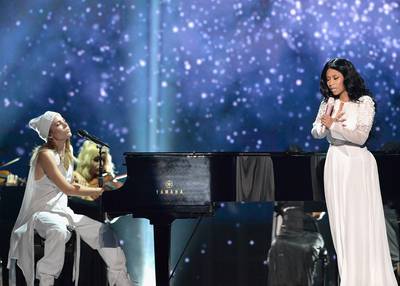 Keepin' It Honest - With Skylar Grey on the hook, Nicki Minaj delivered one of her most vulnerable performances to date with &quot;Bed of Lies.&quot;  (Photo: Lester Cohen/WireImage
