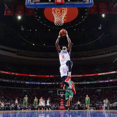 Positive Sign in Philly - Tony Wroten snatched up a poster shot that he can share with his kids some day via this soaring jam. Too bad the Philadelphia 76ers lost to the Boston Celtics on Wednesday night and are now an NBA-worst 0-11. Damn...Philly deserves better!(Photo: Philadelphia 76ers via Instagram)