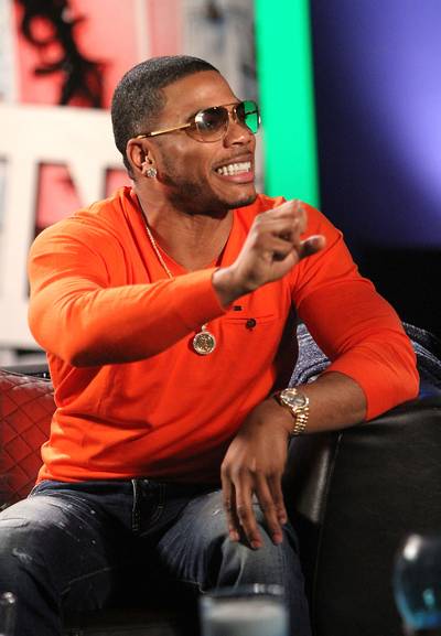 Yikes! - Nelly looks a little nervous. What just happened?  (Photo: Maury Phillips/WireImage)