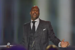 Men of Standard  - Isaac Carree and James Fortune take the stage and remind us that God covers us. (Photo: Kris Connor/Getty Images for BET Networks)