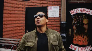 In Front of Hells Angels' Clubhouse &nbsp; - Watch #BLX: In New York With Khalil Kain(Photo: BET)