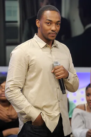 Smooth As Ever - Anthony Mackie at 106 &amp; Park, January 17, 2012. (Photo: John Ricard / BET)