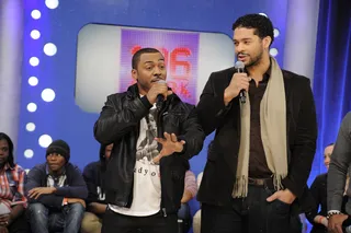 The Guys - RonReaco Lee and Bert Belascoat on set at 106 &amp; Park, January 17, 2012. (photo: John Ricard / BET)