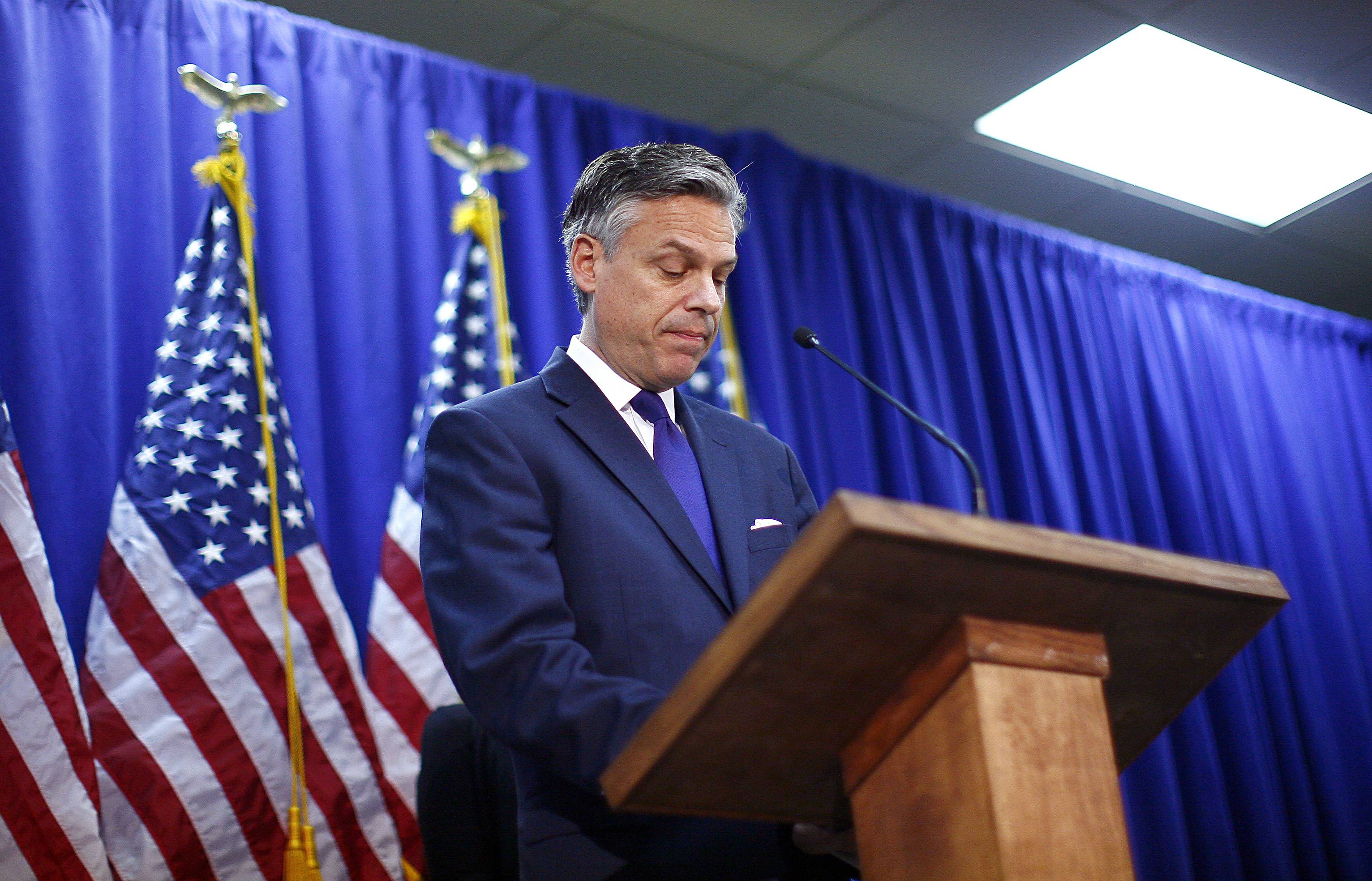 Jon Huntsman - On the same day that Jon Huntsman received an endorsement from The State, South Carolina’s largest newspaper, the former Utah governor and ambassador to China dropped out of the GOP presidential nominating race and threw his support behind Mitt Romney. &quot;I believe it is now time for our party to unite around the candidate best equipped to defeat Barack Obama,&quot; Huntsman said at a news conference. &quot;Despite our differences and the space between us on some of the issues, I believe that candidate is Gov. Mitt Romney.&quot;(Photo: REUTERS/Eric Thayer)