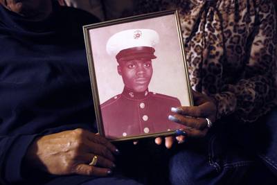 Jerome Murdough - &nbsp;Mentally ill former Marine who died after being left unattended for hours in a Rikers Island cell that sweltered to 101 degrees because of a faulty heating system; $2.25 million&nbsp;settlement&nbsp;with his family in October 2014.&nbsp;(Photo: AP Photo/Jason DeCrow)