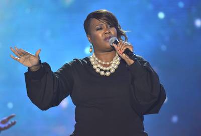 Annointed!  - Rhonda Mclemore lets the annoiting fall on her during her performance on Bobby Jones Gospel this Sunday at 9A/8C. (Photo: Kris Connor/Getty Images for BET Networks)