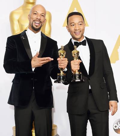 Music Stars and the Academy Awards - Fresh off a win for Best Original Song at the Golden Globe Awards, Common and John Legend,&nbsp;the G.O.O.D. Music cohorts, picked up an Oscar for Best Original Song for &quot;Glory.&quot; In a moving acceptance speech, John said,&nbsp;&quot;Selma is now because the struggle for justice is right now.... We are with you, we see you, we love you, and march on.&quot;(Photo: Jason Merritt/Getty Images)