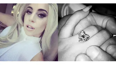Lady Gaga - Mother Monster is getting hitched! Her longtime beau, Chicago Fire actor Taylor Kinney, proposed on Valentine's Day 2015 with an exquisite heart shaped Lorraine Schwartz diamond with the letters&nbsp;“T &lt;3 S” spelled out in diamonds along the back of the band. “He always called me by my birth name [Stephanie]. Since our very first date. I’m such a happy bride-to-be! I can’t stop smiling!!” she writes on Instagram.&nbsp;  (Photos: Lady Gaga via Instagram)