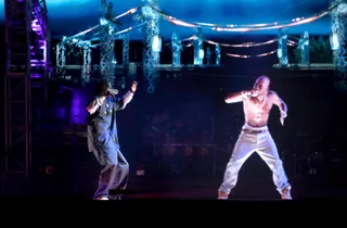 Exit 2Pac, Enter Makaveli - At Coachella in 2012, rapper Snoop Dogg was unexpectedly outshined by a special guest in his performance, a hologram of the late and great Tupac Shakur. The hologram was an unforgettable and incredible surprise, and re-sparked rumors that Tupac is off in Cuba living good.&nbsp; (Photo: Christopher Polk/Getty Images for Coachella)