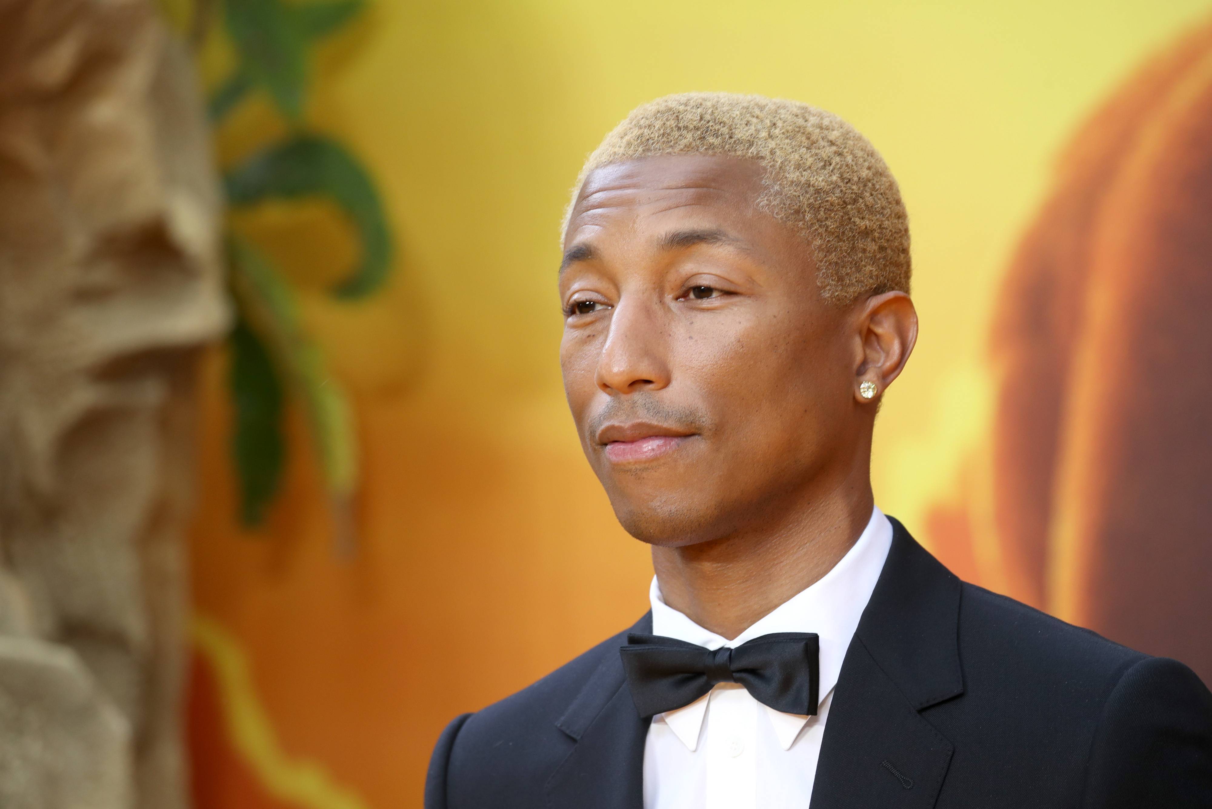 LONDON, ENGLAND - JULY 14: Pharrell Williams attends "The Lion King" European Premiere at Leicester Square on July 14, 2019 in London, England. (Photo by Mike Marsland/WireImage)