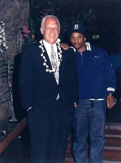 Set the Bar for Rapper-Executives  - Way before Diddy, Eazy set the standard for the business executive who was getting paid for both performing and running things in the boardroom.(Photo courtesy of Jerry Heller, 1989)