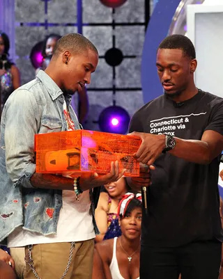 The Guys Have No Hard Feelings and Come With Gifts. - Brandon Jennings &amp; Kemba Walker present their new Under Armour shoe. (Photo: Martin Roe/PictureGroup)